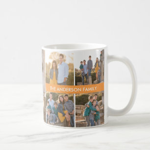 Anpassat namn för personlig 5 Fotofamiljens samlin Kaffemugg