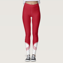 Anpassat namn för personlig Baseball Mamma Leggings