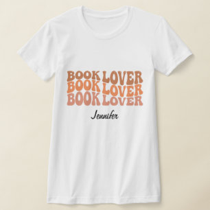 Anpassat namn för personlig Bok Älskare Läsning av T Shirt