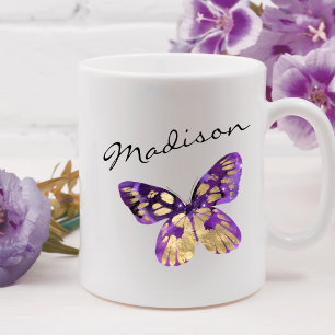 Anpassat namn för personlig Butterfly-skript Kaffemugg