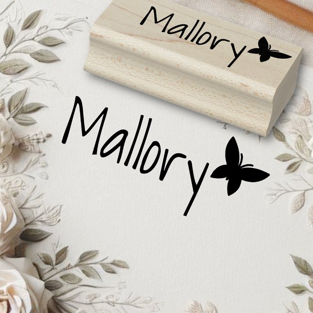 Anpassat namn för personlig Cute Simple Butterfly Stämpel (Skapare uppladdad)