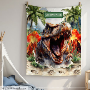 Anpassat namn för personlig Furir dosinosaur Blank Fleecefilt