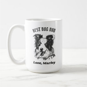 Anpassat namn för personlig Gräns Collie Hund Papp Kaffemugg