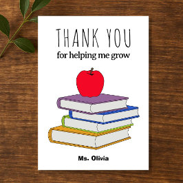 Anpassat namn för personlig Lärare - uppskattning  Tack Kort