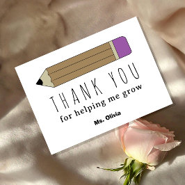 Anpassat namn för personlig Lärare - uppskattning  Tack Kort