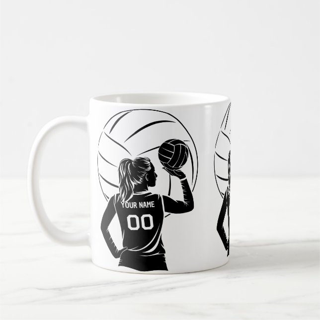 Anpassat namn för personlig Volleyball Player, num Kaffemugg (Vänster)