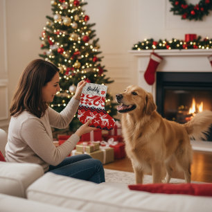 Anpassat namn för personligens Hund-julklapp Stor Julstrumpa
