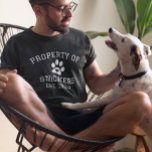 Anpassat namn för Pet Hund Cat egendom T Shirt<br><div class="desc">Den här designen kan vara personlig om du väljer Redigera design. Du kan också överföra till andra objekt. Kontakta mig på colorflowcreations@gmail.com eller använda alternativet chatta överst på sidan om du vill ha den här designen på en annan produkt eller behöver hjälp med den här designen. Se mer av mina...</div>