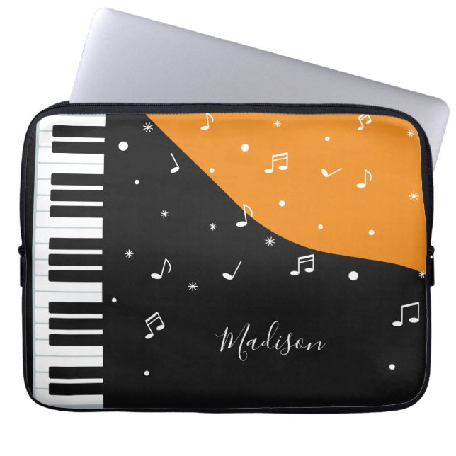 Anpassat namn för Piano Music laptop sleeve (Framsidan)