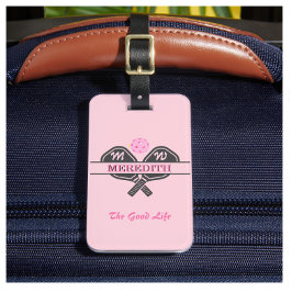 Anpassat namn för Pickleball Gal Paddles Monogram Bagagebricka