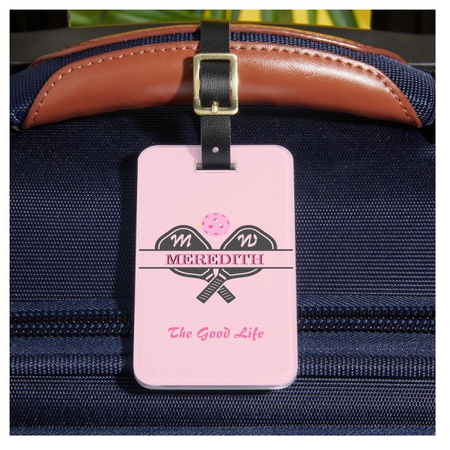 Anpassat namn för Pickleball Gal Paddles Monogram Bagagebricka (Skapare uppladdad)