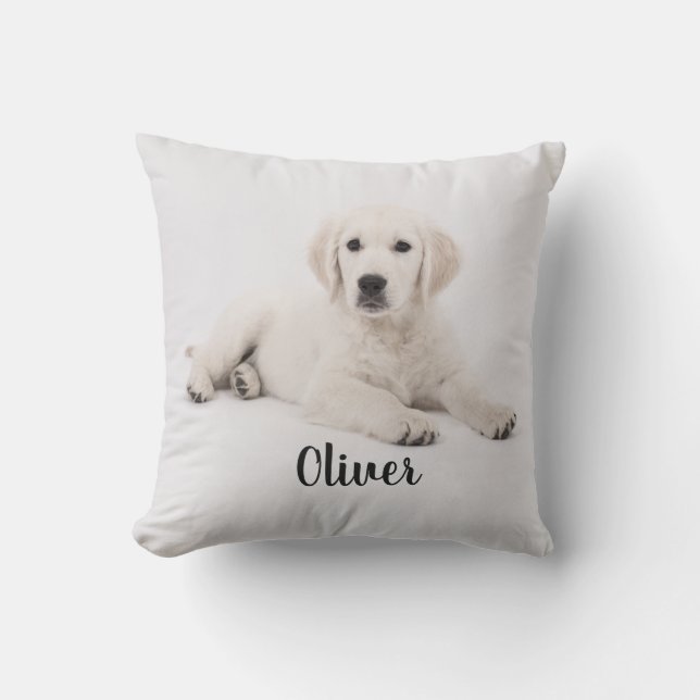 Anpassat namn för Puppy Pillow-Hund för Golden Ret Kudde (Framsida)