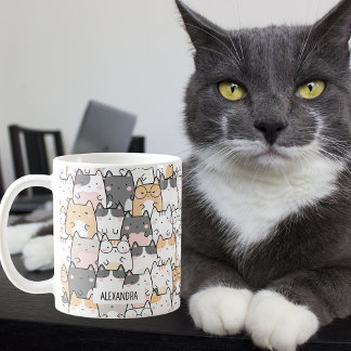 Anpassat namn för Quirky-katter Kaffemugg