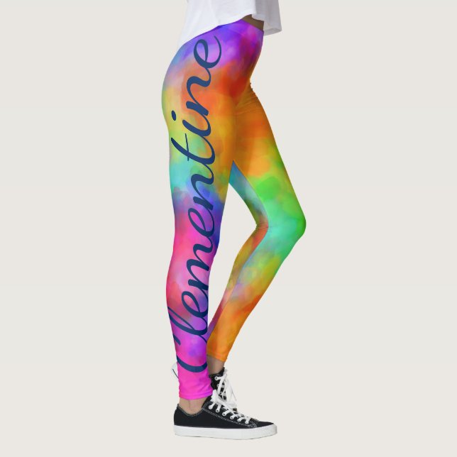 Anpassat namn för Rainbow Färg Leggings (Höger)
