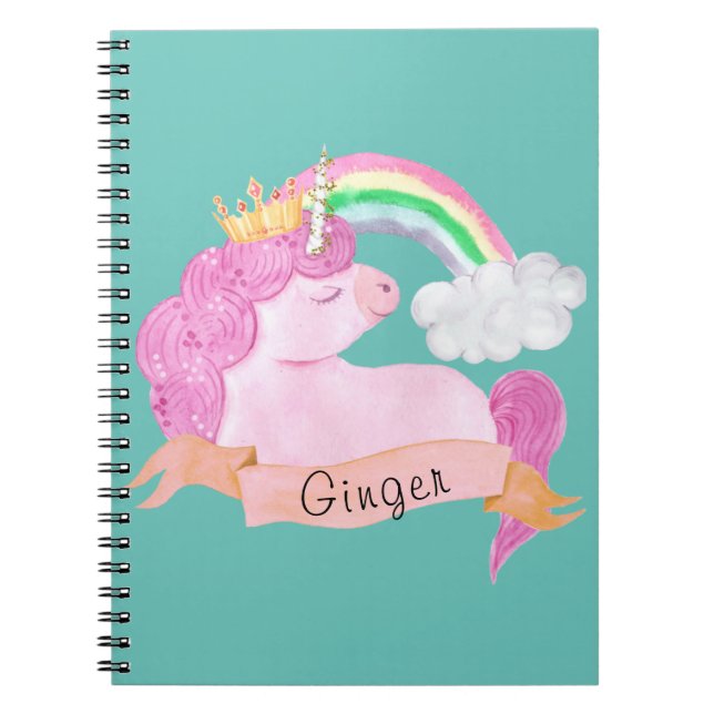 Anpassat namn för 🌈 Rainbow Unicorn Anteckningsbok (Framsidan)