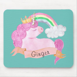 Anpassat namn för 🌈 Rainbow Unicorn Musmatta