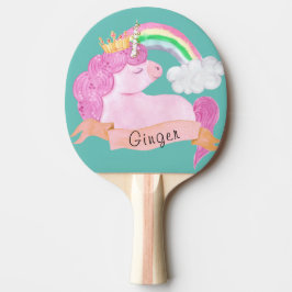 Anpassat namn för 🌈 Rainbow Unicorn Pingisracket