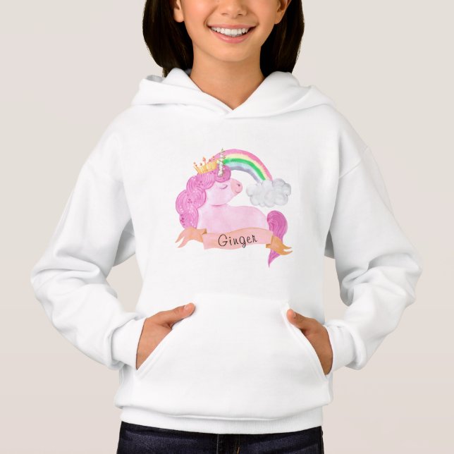 Anpassat namn för 🌈 Rainbow Unicorn   T Shirt (Framsida)