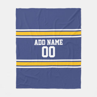Anpassat namn för Rand för blått och Gult sport Fleecefilt
