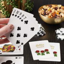 Anpassat namn för Red Blor and grönt löv Casinokort
