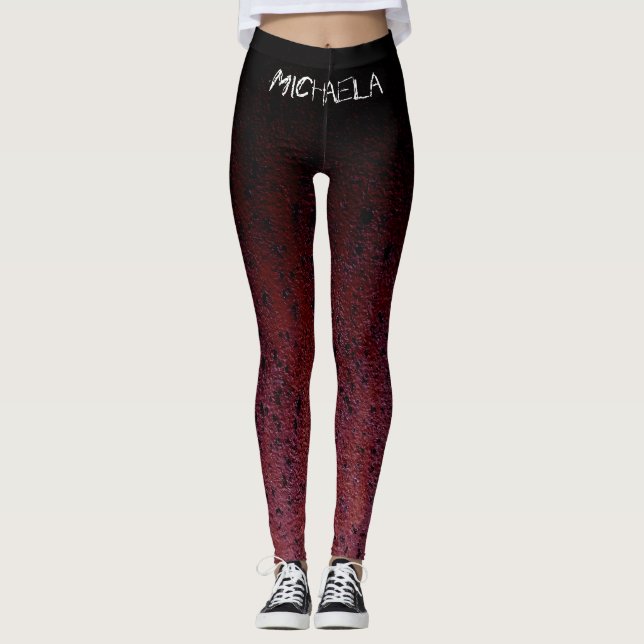 Anpassat namn för Red Brown Black Ombre Rust Metal Leggings (Framsida)