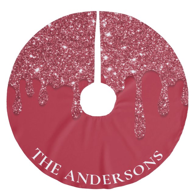 Anpassat namn för Red Glitter-drivrutin Julgransmatta Borstad Polyester (Framsidan)