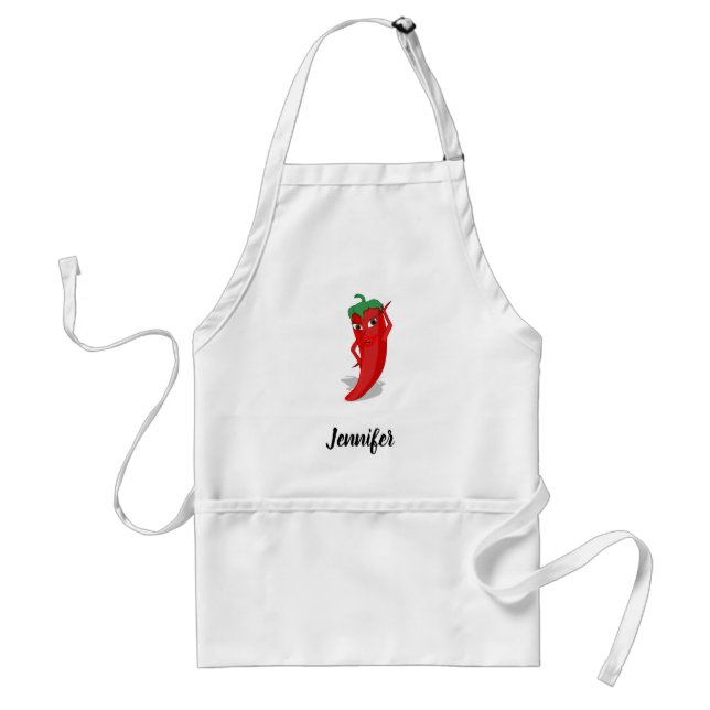Anpassat namn för Red Hett Pepper Diva Förkläde (Framsidan)