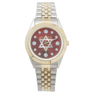 Anpassat namn för Red Jasper Jade Diamond Armbandsur