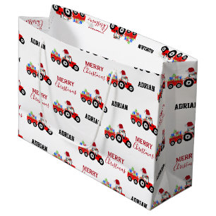 Anpassat namn för Red Jul Tractor Lastbil Farm