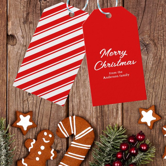 Anpassat namn för Red White God jul Presentetikett (Skapare uppladdad)