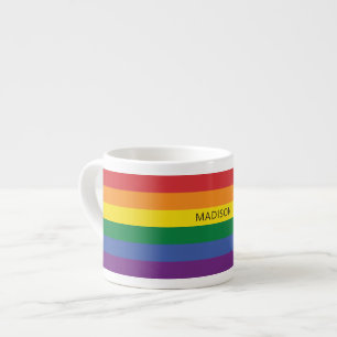Anpassat namn för regnbåge, Flagga Espressomugg