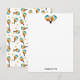 Anpassat namn för Retro Pickleball Paddels & Boll Anteckningskort