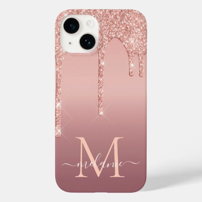 Anpassat namn för ro vid Glitter iphone case i Gul (Baksida)