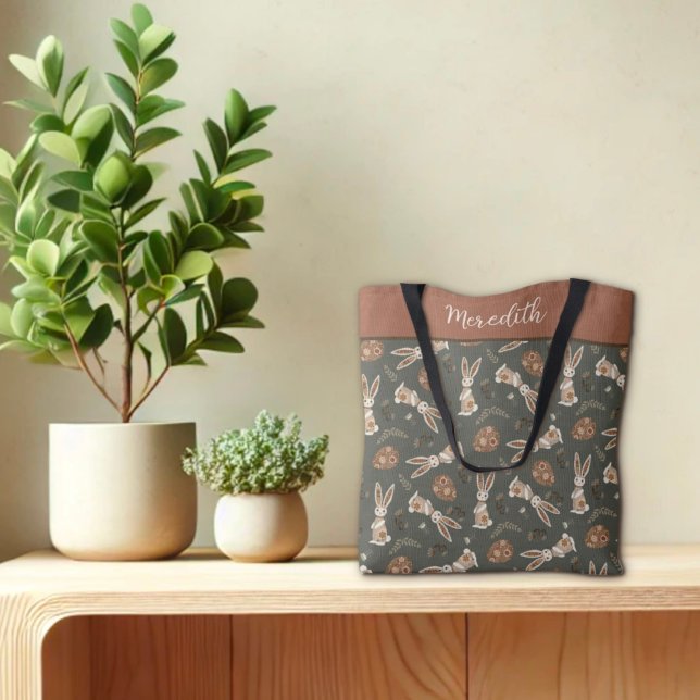 Anpassat namn för roligt Påskhare, Mönster, Tygkasse (Skapare uppladdad)