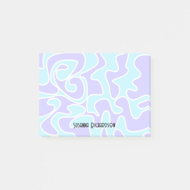 Anpassat namn för roligt Retro Blue Lavender Post  Post-it Block (Framsida)