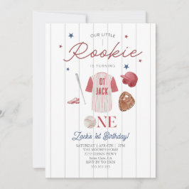 Anpassat namn för Rookie Boys 1:a födelsedag Inbjudningar