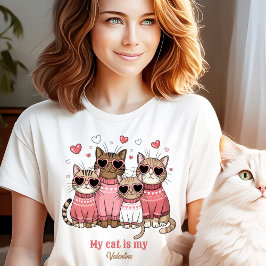 Anpassat namn för Rosa av Cute Cat Kattunge Valent T Shirt