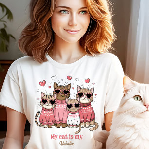 Anpassat namn för Rosa av Cute Cat Kattunge Valent T Shirt