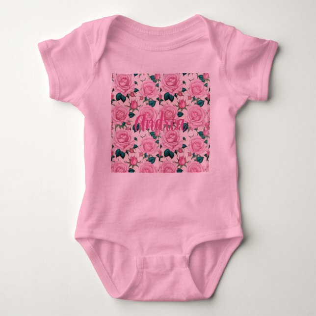 Anpassat namn för rosa Baby T Shirt (Framsida)