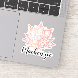 Anpassat namn för rosa Lotus Flower Klistermärken
