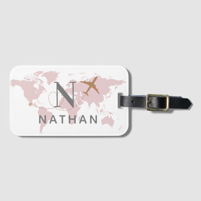 Anpassat namn för Rosa på världsresande Bagagebricka (Framsida horisontal)