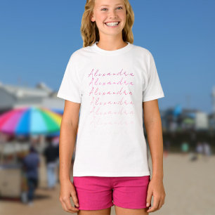 Anpassat namn för rosa t shirt