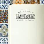 Anpassat namn för Rustic Bookshelf Bibliotek Bokar Stämpel<br><div class="desc">Detta enkla bibliotek bokar ex libris gummi frimärke är perfekt för ett bok älskare! Den illustrerar en rustik bokhyllefilm av vintage bokar och enkel elegant. Ovanpå, i en båge står det: "Från bibliotek av" och på grund finns ert namn. Anpassa den här vackra bokplåten frimärke genom att klicka på knappen...</div>