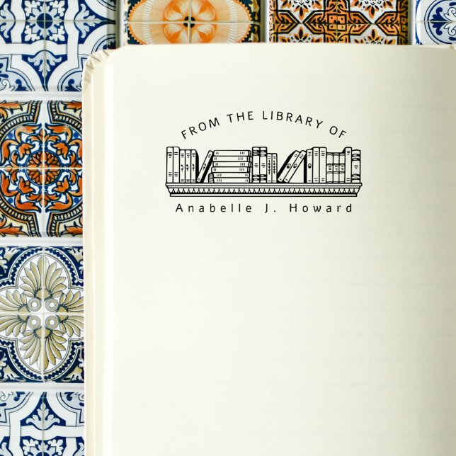 Anpassat namn för Rustic Bookshelf Bibliotek Bokar Stämpel (Skapare uppladdad)