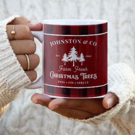 Anpassat namn för Rustic Julgran-jordbruk Två-Tonad Mugg