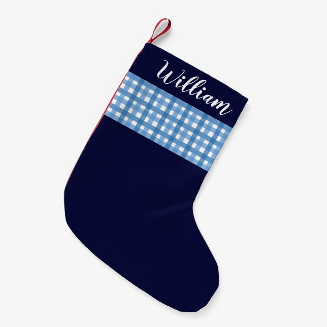 Anpassat namn för Rustig blå papp Liten Julstrumpa (Framsidan (Hängande))