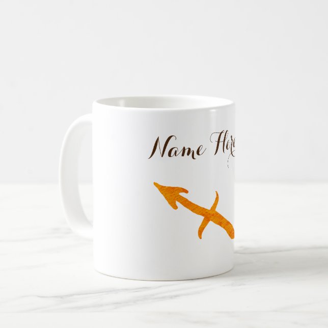 Anpassat namn för Sagittarius Zodiac-tecken Guld Kaffemugg (Framsida vänster)