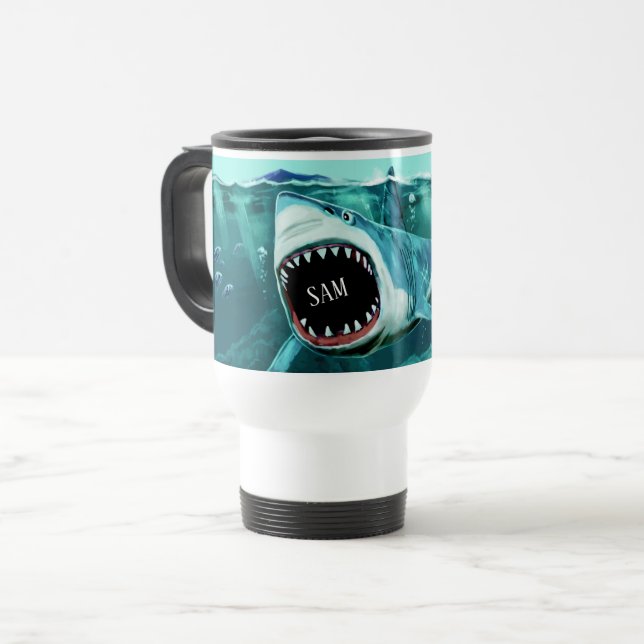 Anpassat namn för Scary Shark mugg (Framsida vänster)