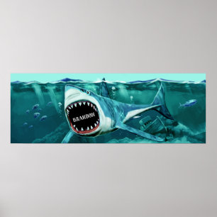 Anpassat namn för Scary Shark poster