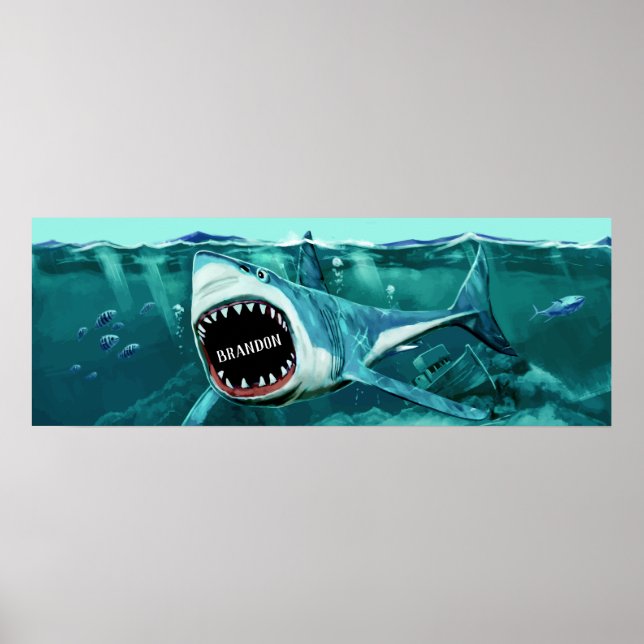 Anpassat namn för Scary Shark poster (Framsidan)